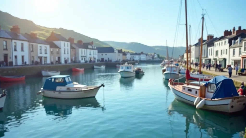Picturesque harbour scene with boats and waterfront buildings